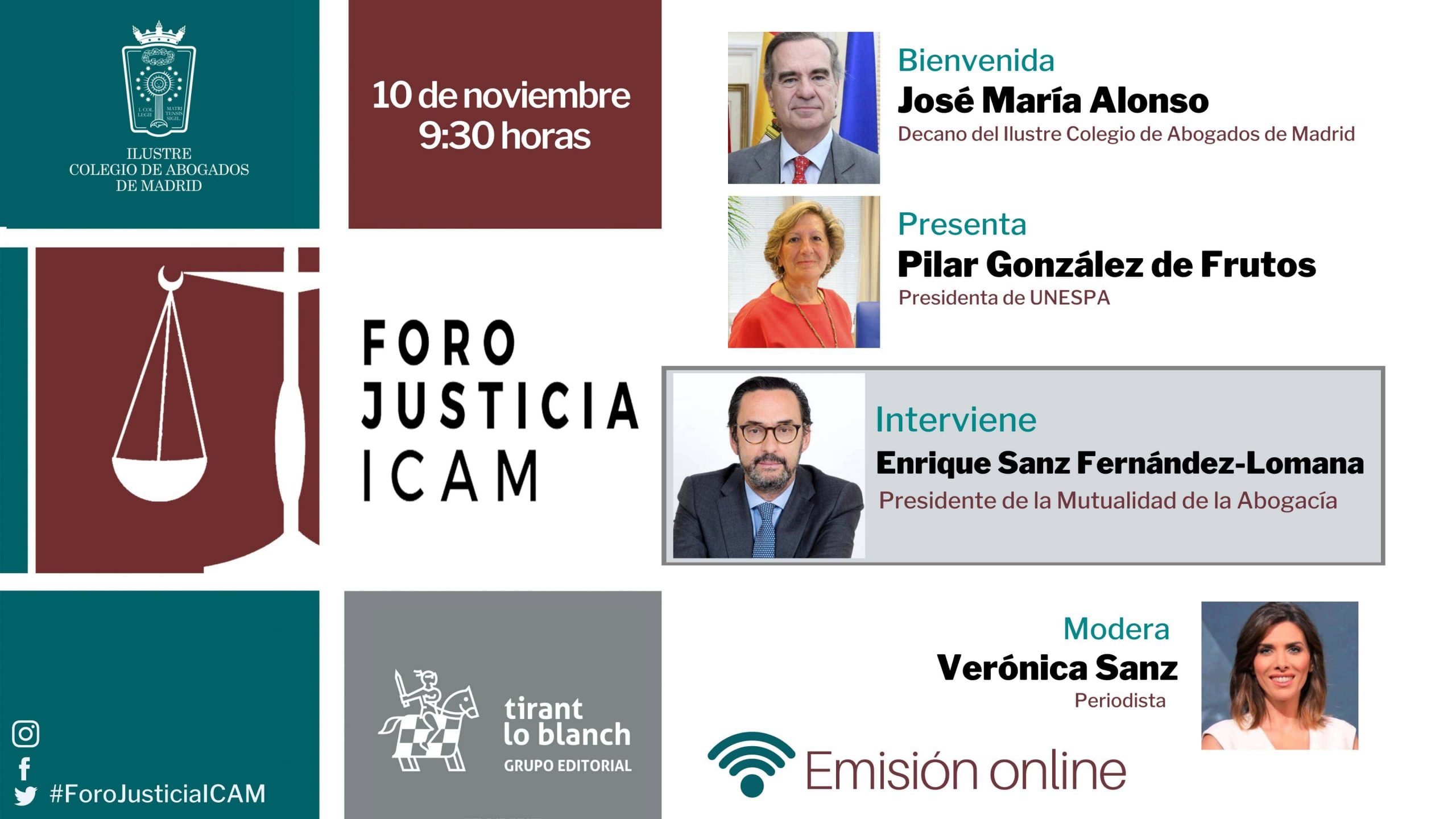 Foro Justicia ICAM con Enrique Sanz Fernández-Lomana, presidente de la Mutualidad de la Abogacía