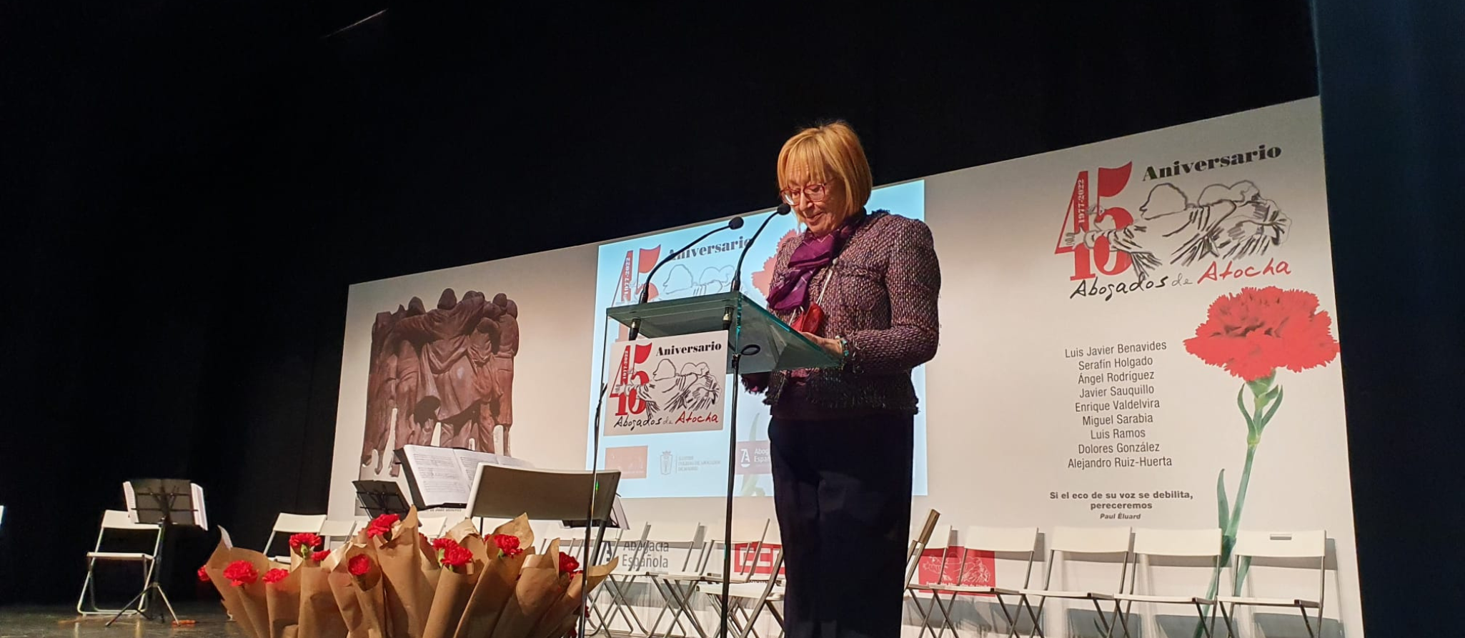 La diputada Lola Fernández Campillo interviene en el 45º Aniversario de los Abogados de Atocha