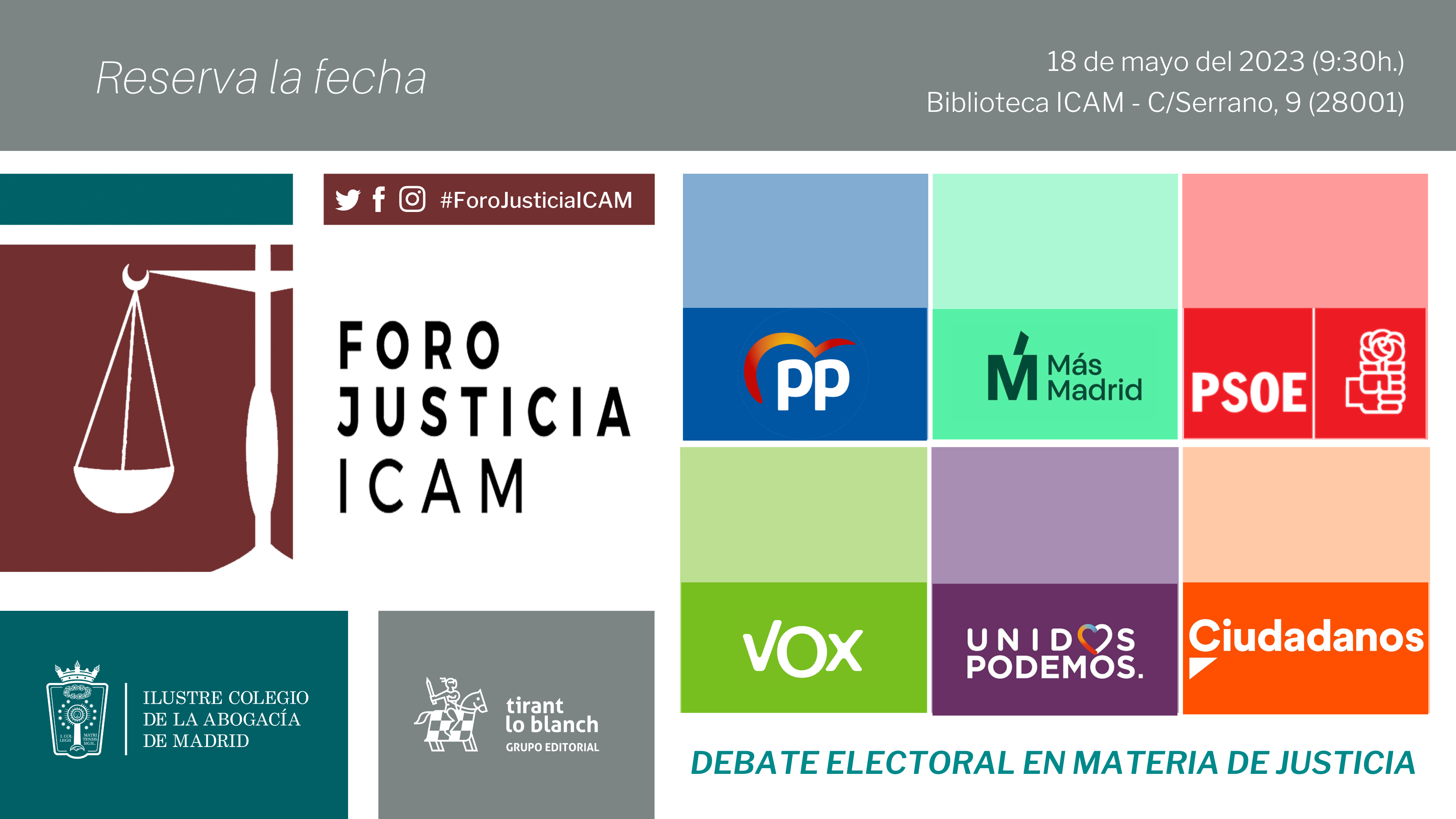 Foro Justicia ICAM: Debate electoral sobre Justicia previo a las elecciones autonómicas