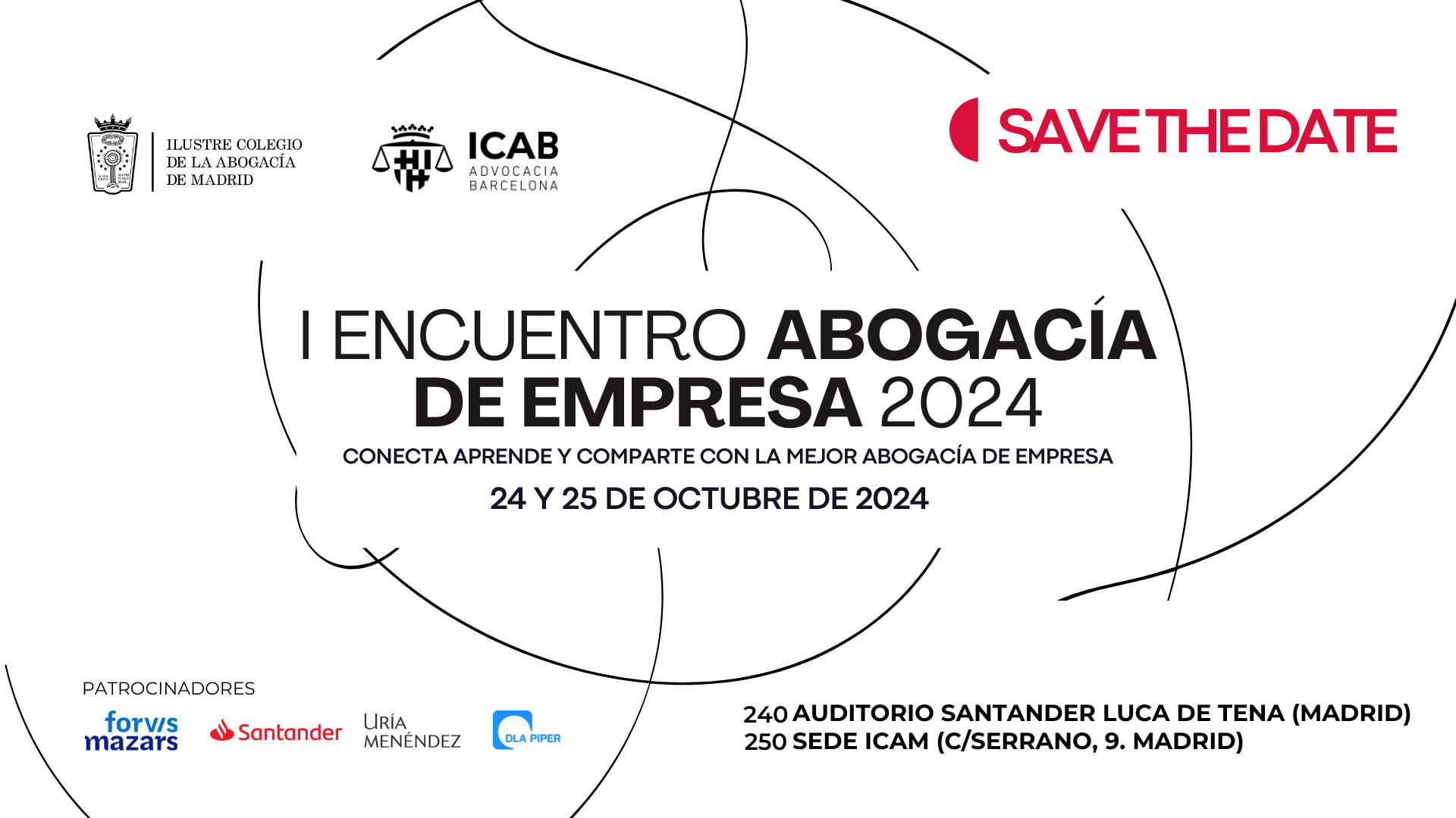 Los días 24 y 25 de octubre se celebrará en Madrid el I Encuentro Abogacía de Empresa 2024 ICAM-ICAB