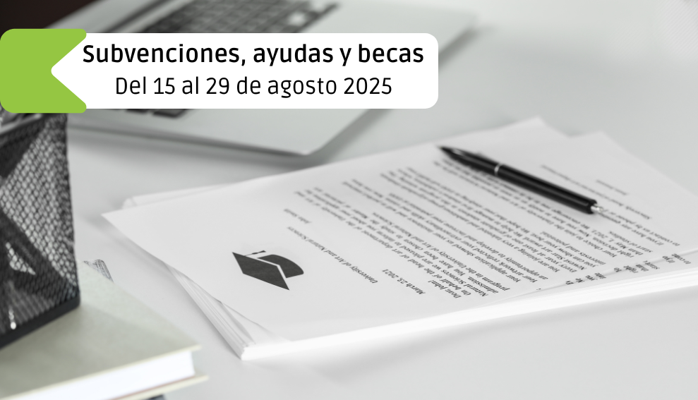 Subvenciones, ayudas y becas: Del 15 al 29 de agosto 2025