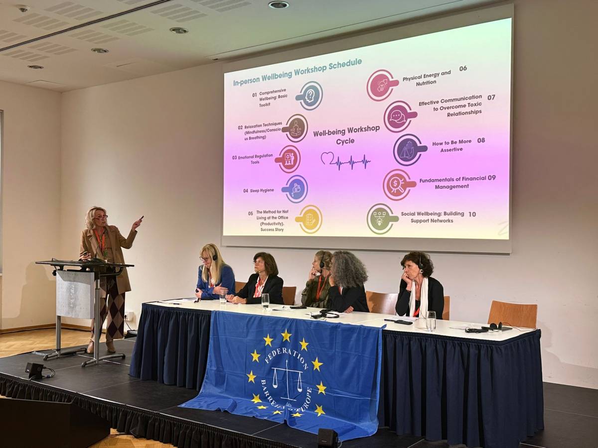 La Vicedecana del ICAM, Isabel Winkels, interviene en el 2025 Intermediate Congress de la FBE poniendo en valor el bienestar y la salud mental de la abogacía