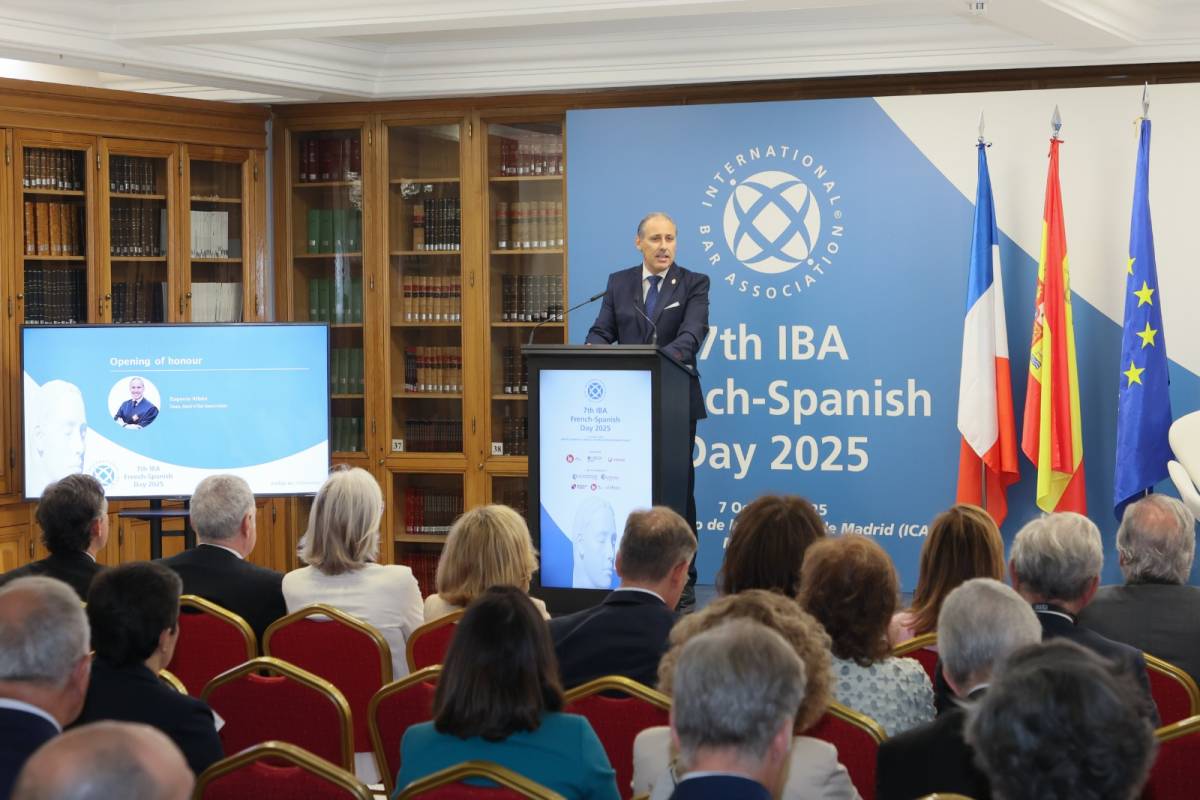 Eugenio Ribón inaugura en el ICAM la 7ª edición del IBA French–Spanish Day, junto a la Embajadora de Francia en España, para reforzar la cooperación jurídica y económica entre ambos países