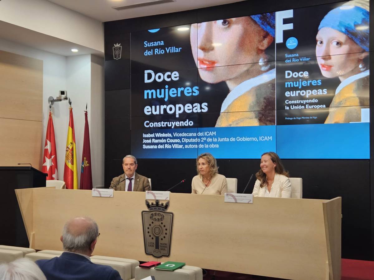 Isabel Winkels y José Ramón Couso inauguran en el ICAM el acto de presentación del libro “Doce mujeres europeas. Construyendo la Unión Europea”, de Susana del Río