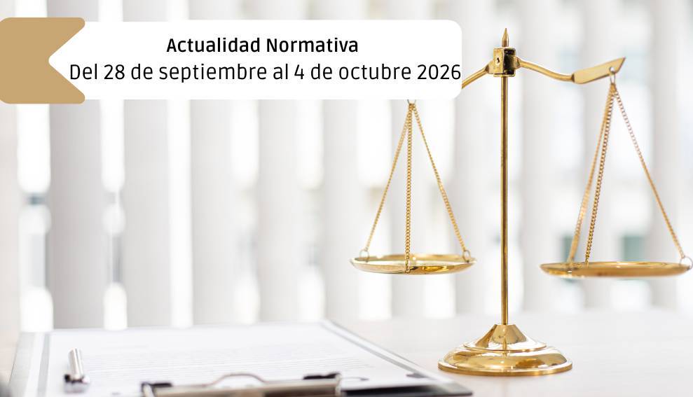 Actualidad normativa clasificada por materias: Del 28 de septiembre al 4 de octubre 2026