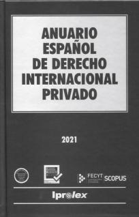 ANUARIO español de derecho internacional privado