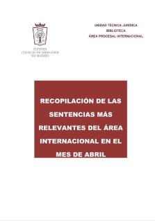 Recopilación de las sentencias más relevantes del área internacional en el mes de abril
