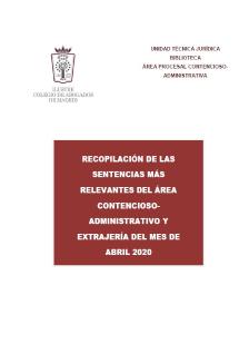 Recopilación de las sentencias más relevantes del área contencioso-administrativo y extranjería en el mes de abril